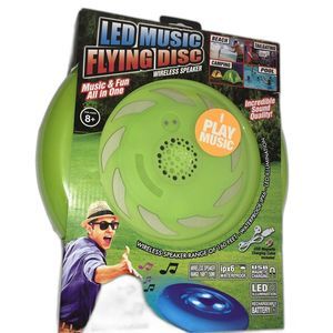 LED Music Flying Disc Wireless Speaker Waterproof Green Bluetooth, NEW!!